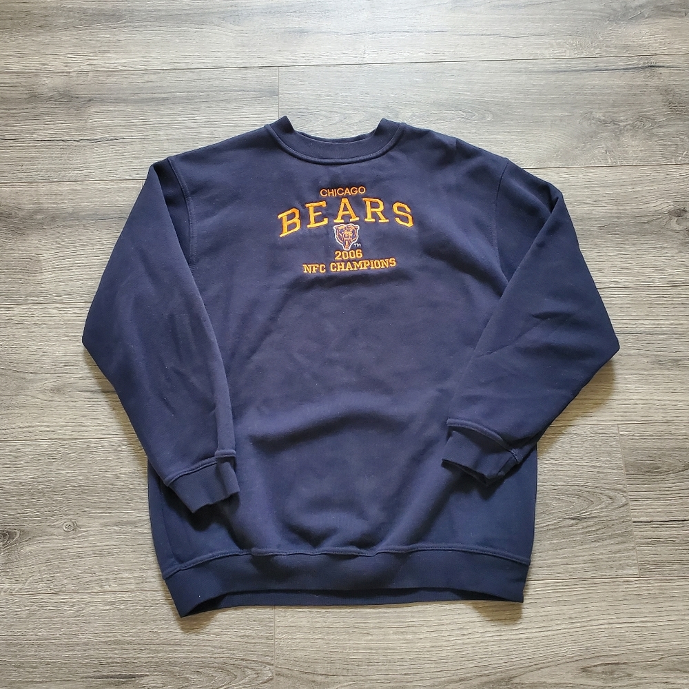 Chicago Bears 2006 NFC Champions Crewneck Snap Sportswear Mens Small